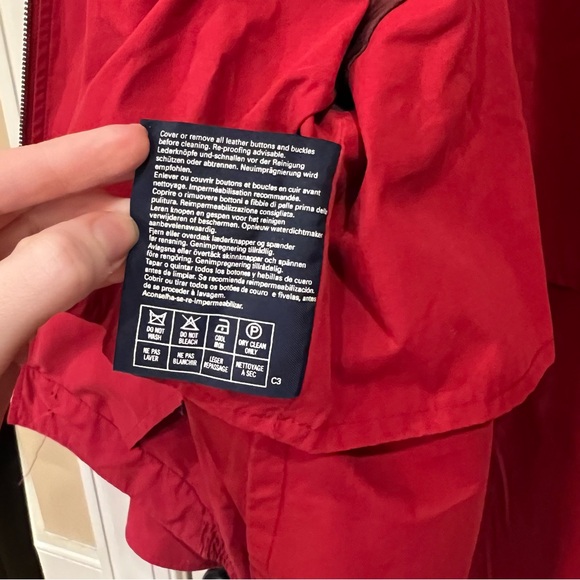 Vintage 90s Burberrys Embroidered Logo Nova Check Lined Harrington Jacket Red L - Picture 12 of 16